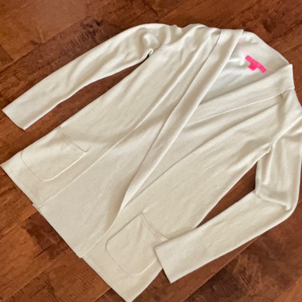 Lilly Pulitzer long cardigan with golden weave